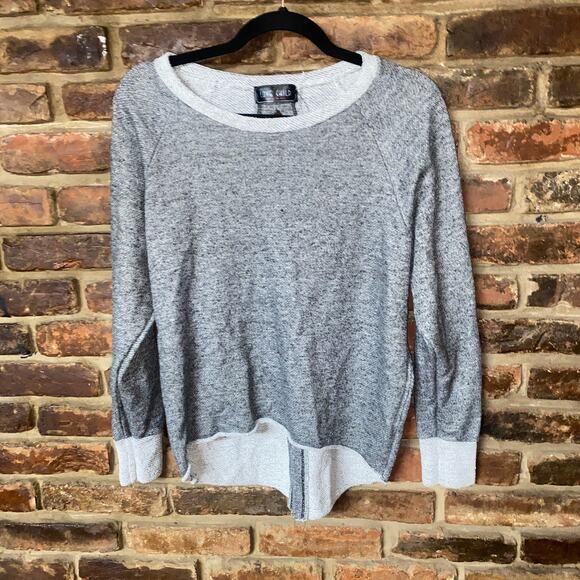 Love Child Gray Long Sleeve Pullover Keyhole Open Back Top Women's One Size - Picture 1 of 6